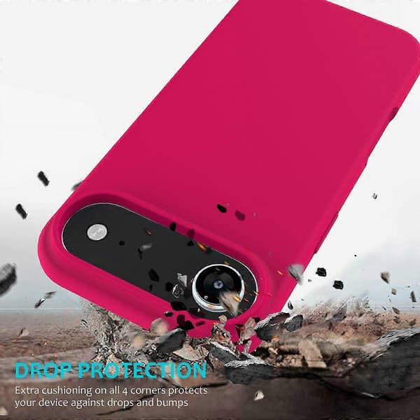 För iPhone 17 Air Fodral Droppsäkert Flytande Silikon Mjukt Foder Baksida Telefonfodral - Ros