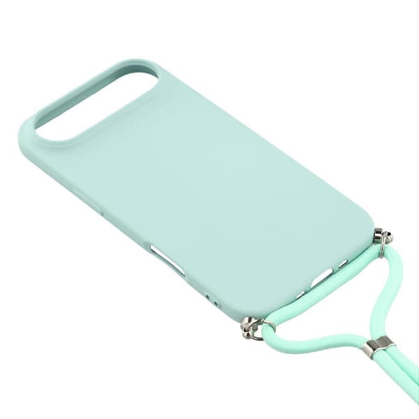 För iPhone 17 Air Fodral Mjukt TPU Fiberfoder Telefonfodral med Axelrem