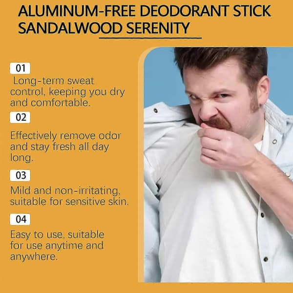 Naturlig deodorantstick för fräschör hela dagen, skonsam och resevänlig 40g