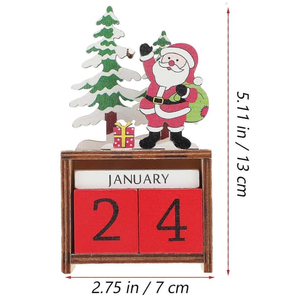 Jule-nedtællingskalender i træ til julepynt på bordet