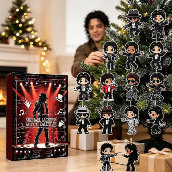2D Michael Jackson tegneseriefigur julepynt adventskalender