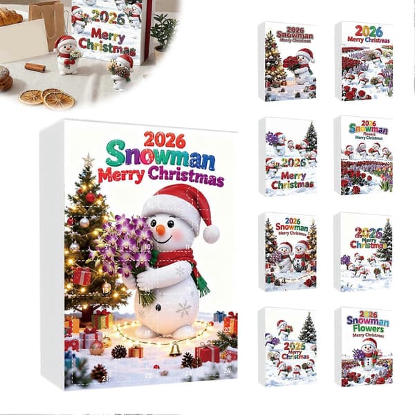 Snemand Julekalender – 24 stk. Akryl 2D Buket – til Juletræ Børn