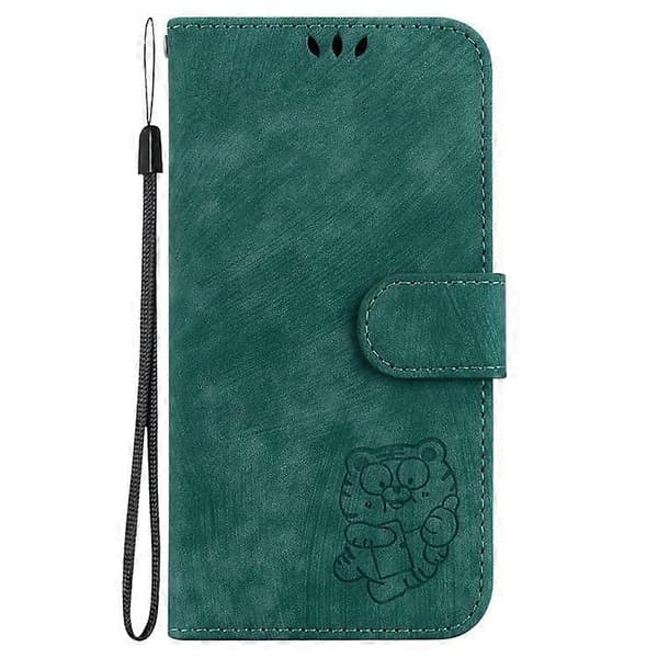 iPhone 17 Lille Tiger Præget Læder Telefoncover