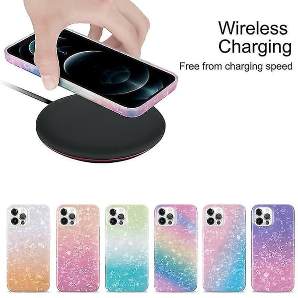 För Iphone 13 Pro Max Gradient Färg Skal Textur Imd Tpu Stötsäkert Fodral (gradient Orange Rosa)