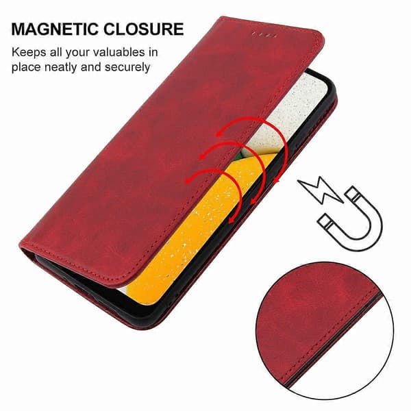 För Samsung Galaxy A03 Core Magnetic Closure Leather Phone Case