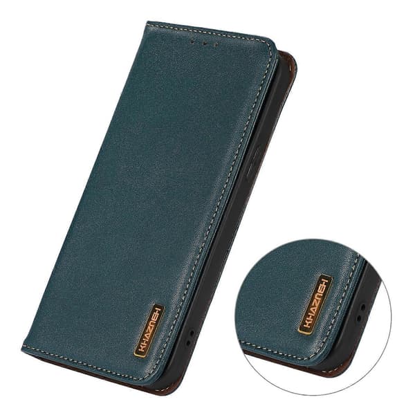 För Samsung Galaxy S22 5G KHAZNEH Nappa Top Layer Cowhide Phone Case