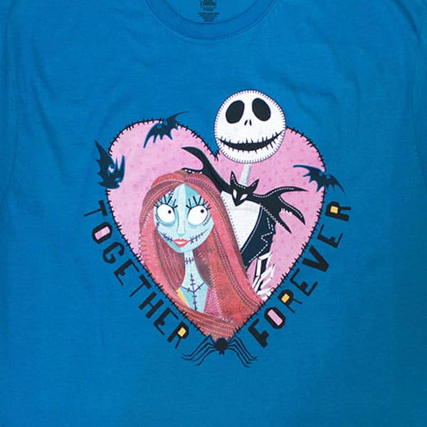 The Nightmare Before Christmas Jack & Sally Together Forever T-paita