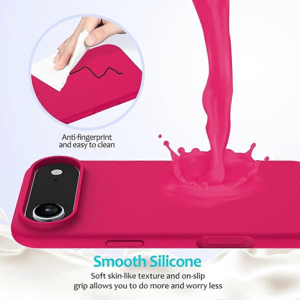 Til iPhone 17 Air-deksel, fallsikkert flytende silikonmykt fôr bakdeksel - Rose