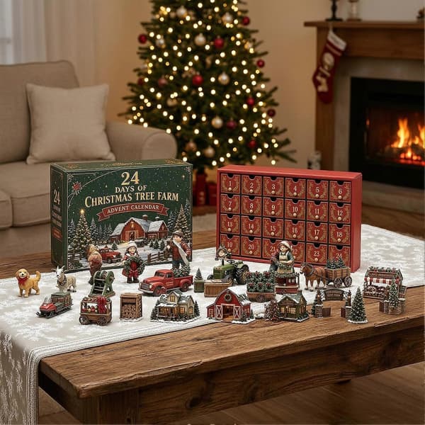 2026 Juletregård Adventskalender – 24-dagers minigårdsfigurer – for barn, samlere og vinter