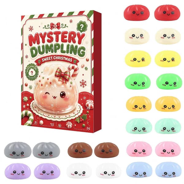 Tegneserie Squishy Langsomt-rebound Stresslegetøj, 24-dages Jule-nedtælling Mysterium Blind Box