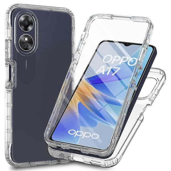 For Oppo A17 4G Gradient Phone Case PC + TPU Full Body Protection with PET Screen Protector