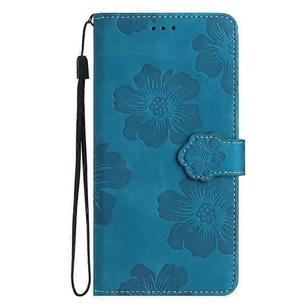 iPhone 17 Blomprägling Läderfodral