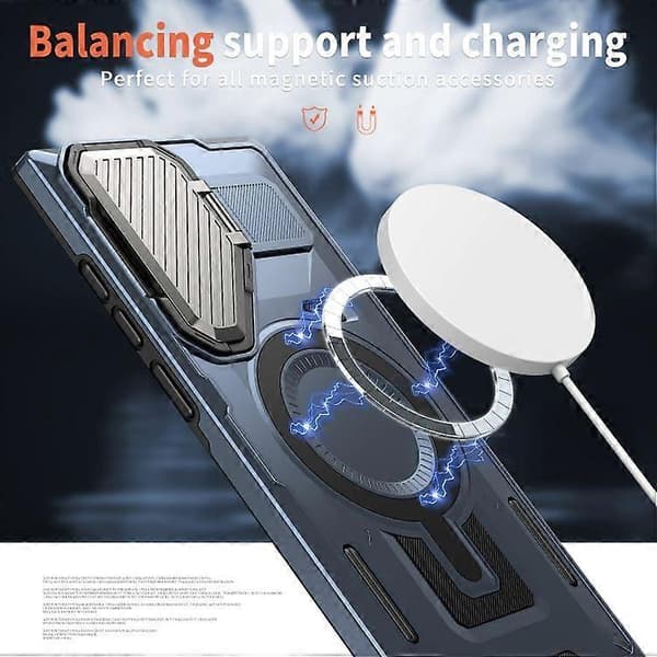 For Samsung Galaxy S23 Ultra 5G Shield Frame Holder MagSafe Phone Case