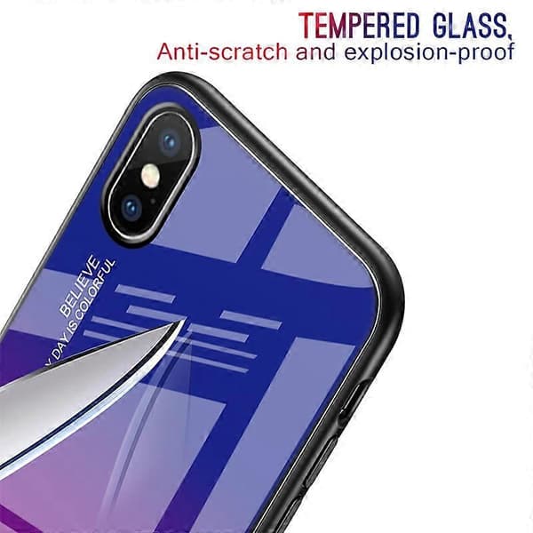 Til iPhone X / XS Gradient Farve Glascover Til iPhone XS / X