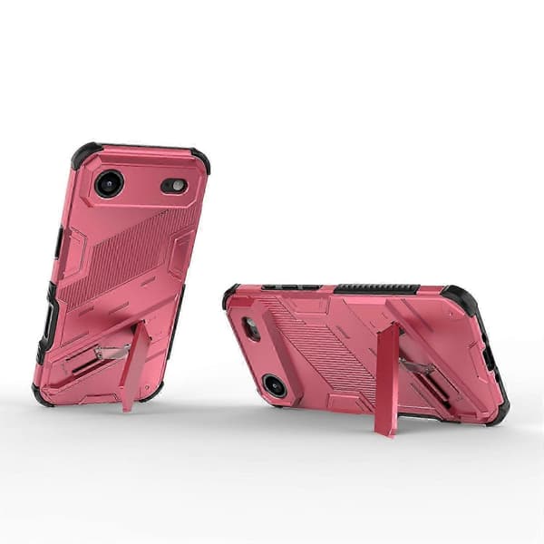 Til iPhone 17 Air-deksel PC TPU Støtsikkert telefondeksel med stativ (rosa, rose)