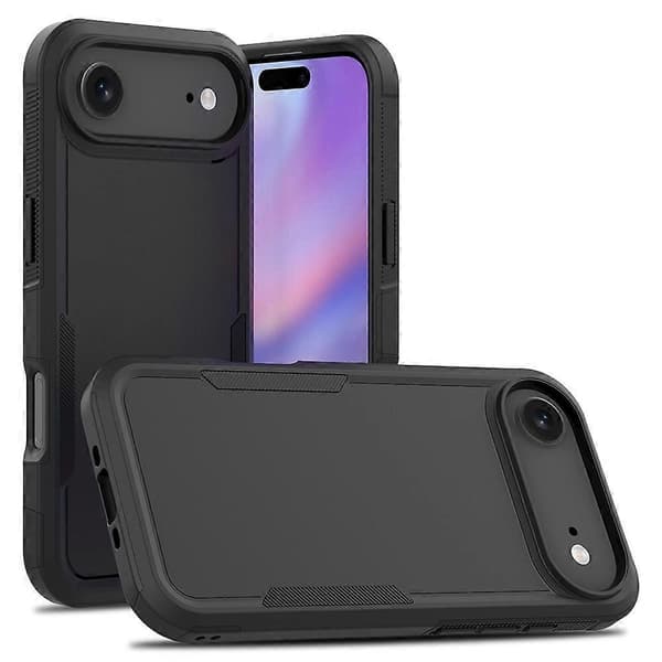 Til iPhone 17 Air-deksel 2-i-1 PC TPU Støtsikkert telefondeksel - Svart