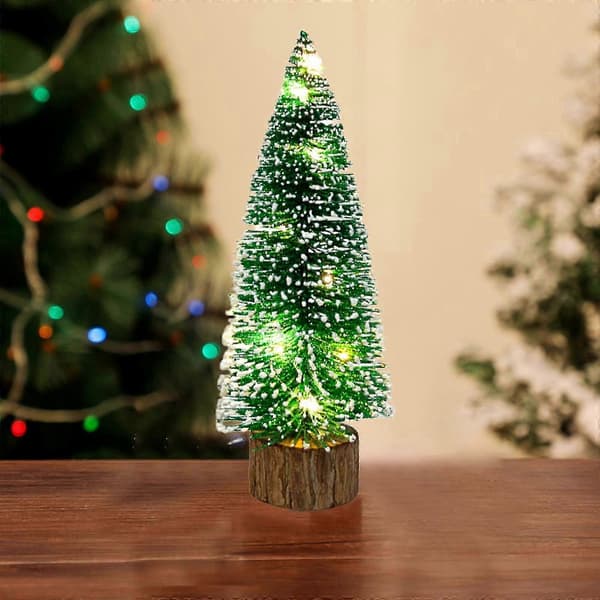 Mini juletræer julepynt kunstige juledekorationer, julebordpynt 25 cm