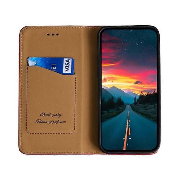 För Samsung Galaxy A03 166mm Grid Texture Magnetiskt Flip Läderfodral