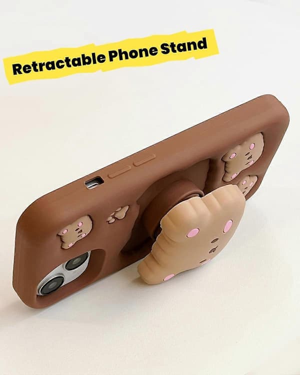 3D bamse-telefoncover til iPhone 16 Pro Max (med udtrækkelig telefon