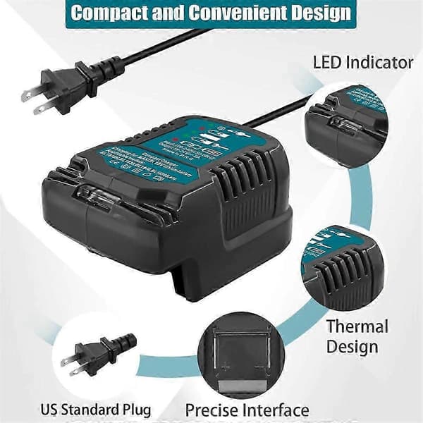 Erstatning for 18V minilader DC18RC Erstatt lader for litiumbatterier BL1860 BL1450 BL1830 US P