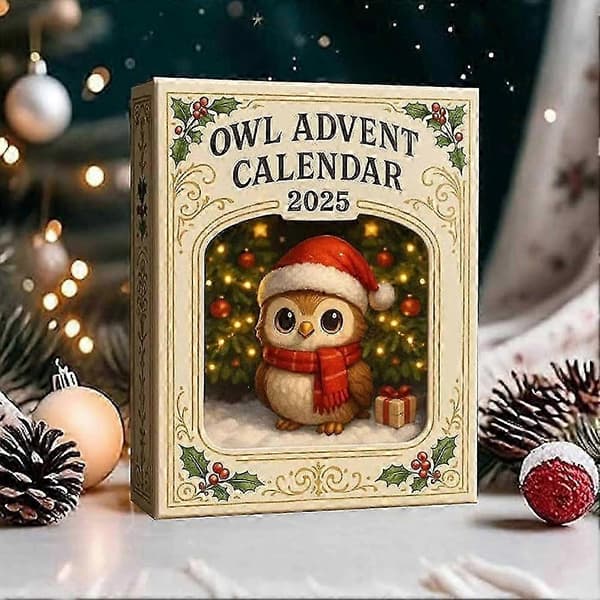 2026 Ugle-adventskalender - 24 mini 2D-ugleanheng for barns nedtelling til jul og overraskelsesgaver