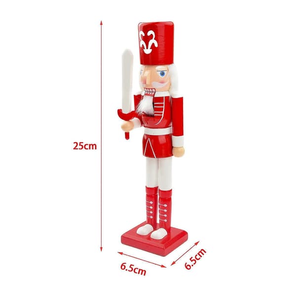 25 cm jule-nøtteknekker-pynt festlig julesoldat-figur jul