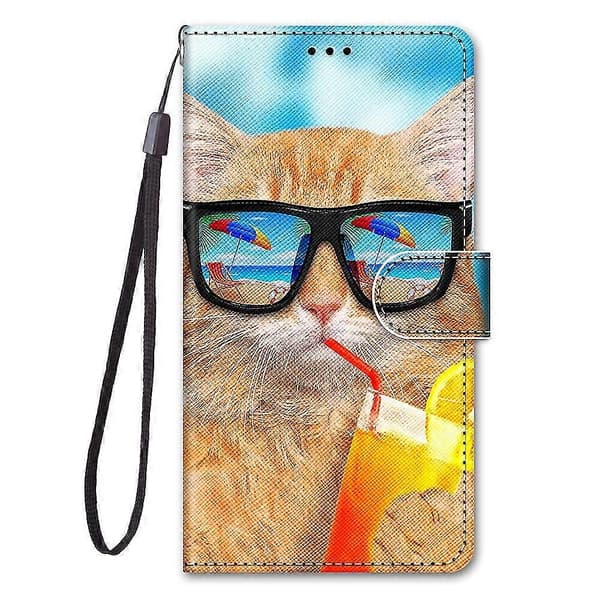 Fodral för iPhone 13 Pro Katt som dricker läsk Mobilfodral