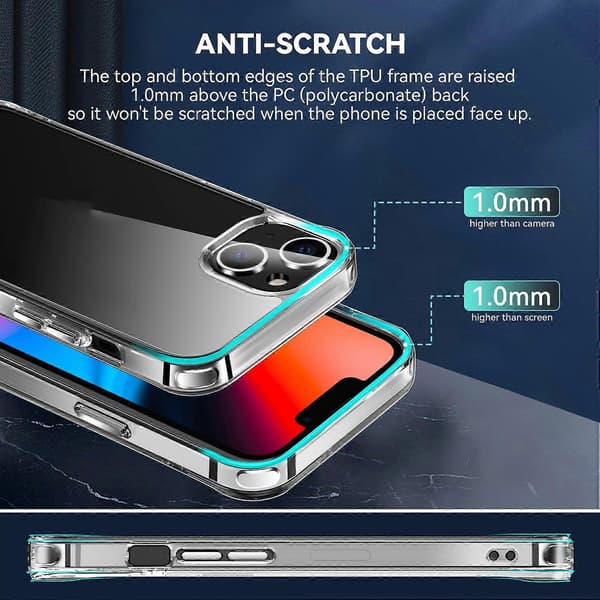 För iPhone 13 mini TPU + PC Transparent Stötsäkert Skyddsfodral För iPhone 13 Mini