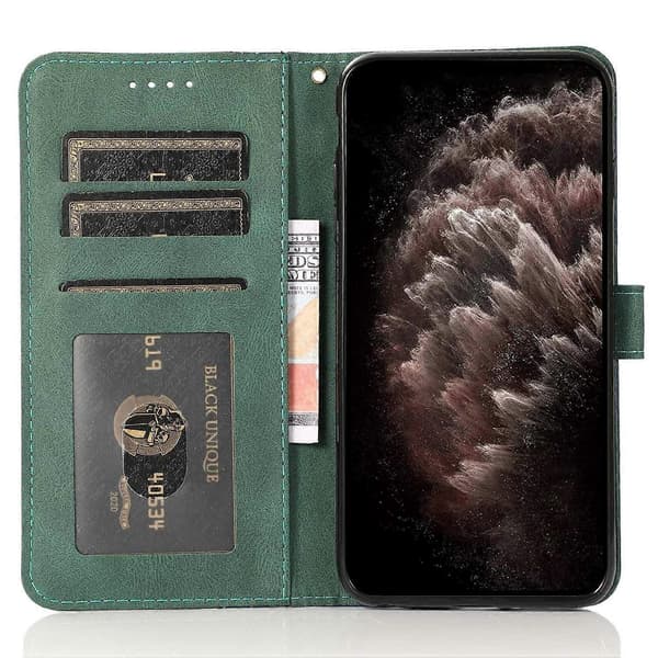For iPhone 17 Air Case Color Splicing Wallet Stand Leather Phone Case with Wrist Strap