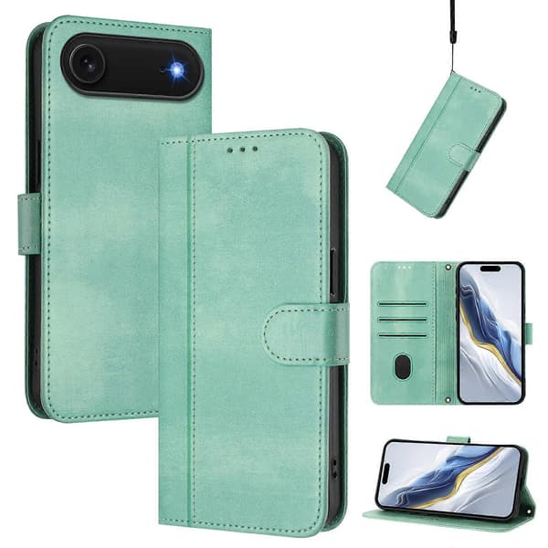 Kompatibel til iPhone 17 Air Covers Pungstativ Retro Tekstur Læder Telefoncover Med Snor