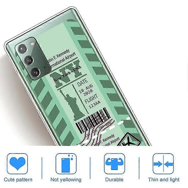 För Samsung Galaxy Note 20 Boarding Pass Series TPU-telefonfodral
