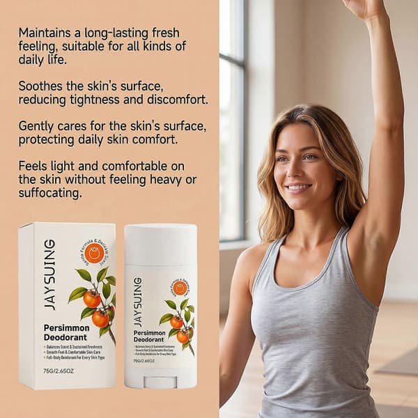 Lätt Textur Persimon Deodorantstick, Heldag Fräsch Doft Underarmslukt Lindrande Balsam