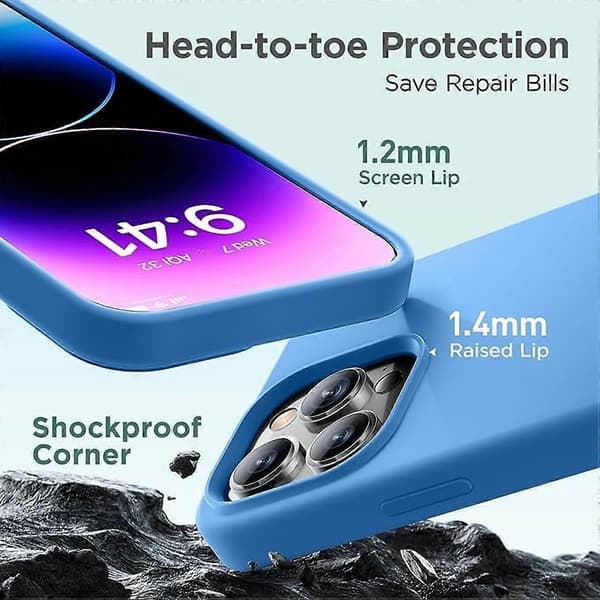 Flytende silikondeksel til iPhone 16 Pro – støtsikkert, slankt, kompatibelt med Apple iPhone 16 Pro