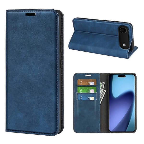 Kompatibel för iPhone 17 Air Fodral Skin Touch Läder Plånboksfodral