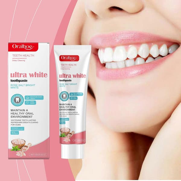Oralhoe Rose Brightening White Stain Removal Toothpaste