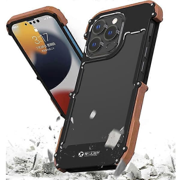 Metalli + puukotelo iPhone 13 Prolle