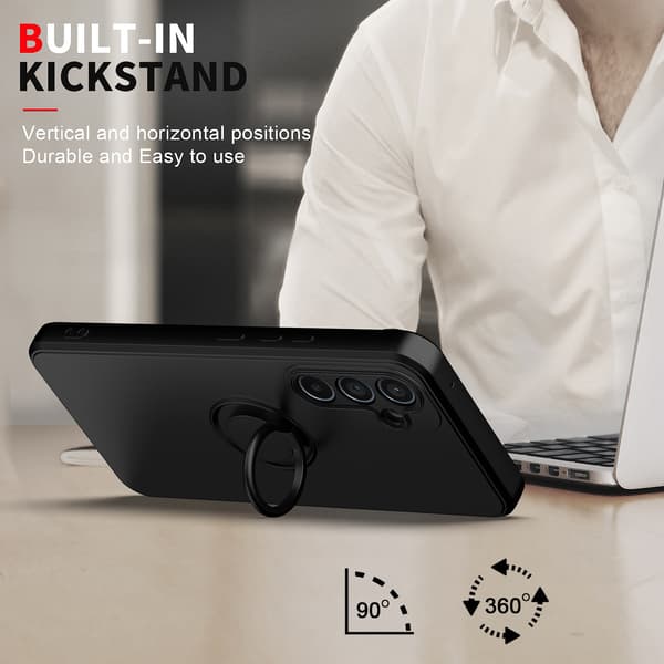 Til Samsung Galaxy S25 silikondeksel med stroppringstativ telefondeksel