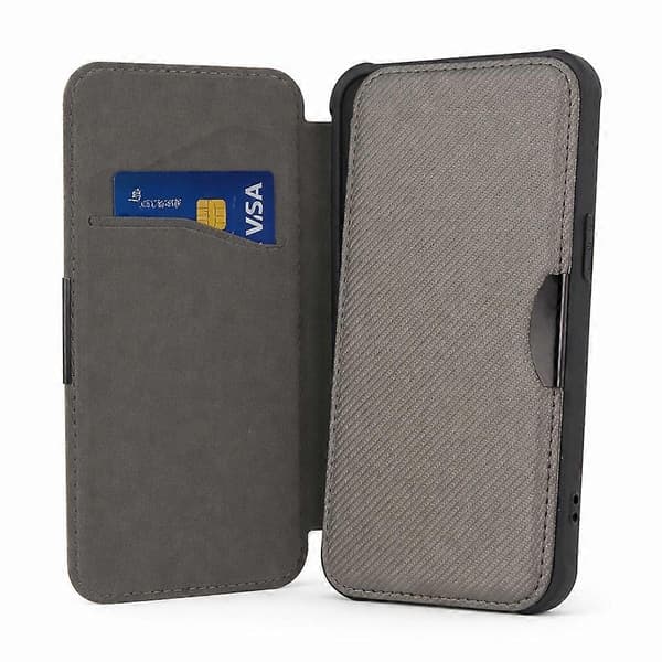 iPhone 16 Pro Max - Smart Carbon -mobiililompakko, hopea