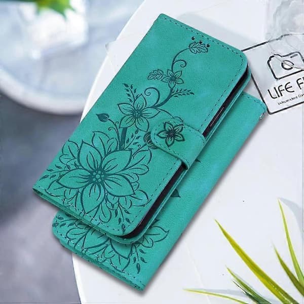 iPhone 17 Lily preget skinntelefondeksel