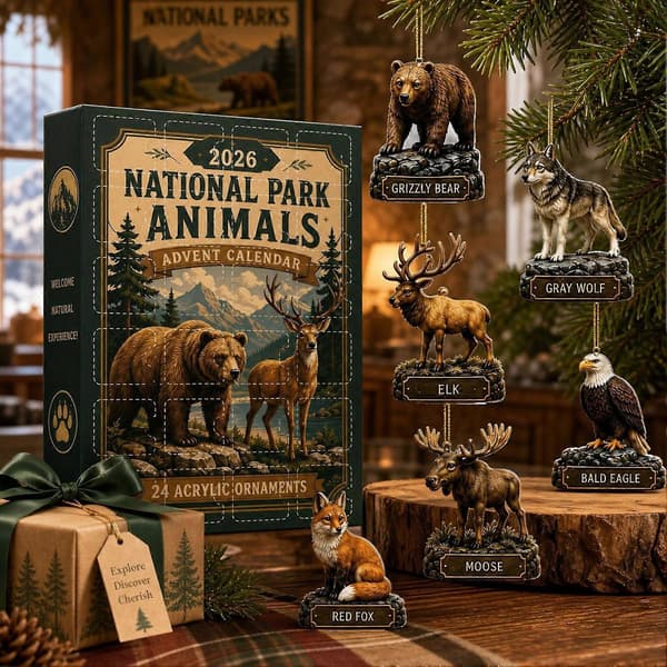 Nasjonalpark-adventskalender for julen, 24-dagers nedtelling med akryldyr