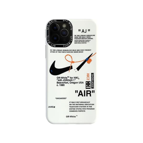 For iPhone 13/12/11 Off-white Nike Frosted Phone Case 13pro/12pro svart+hvit