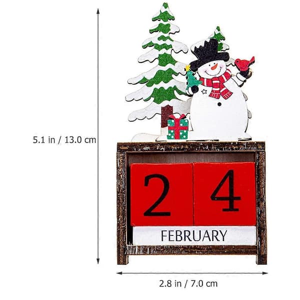 Jule-snømann kalender tredekorasjon for pynt 1 sett bordmodell
