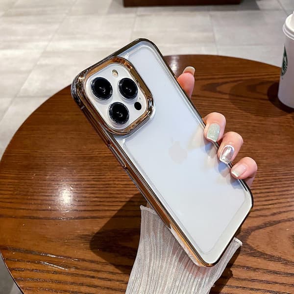 Galvanisering Space Telefondeksel til iPhone 13 Pro Max Gull