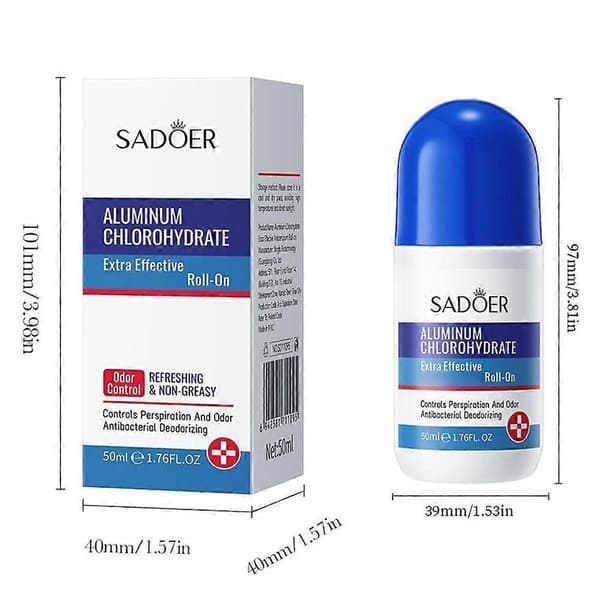 SADOER Aluminiumklorhydrat Roll-On Deodorant Svettkontroll Luktneutralisering