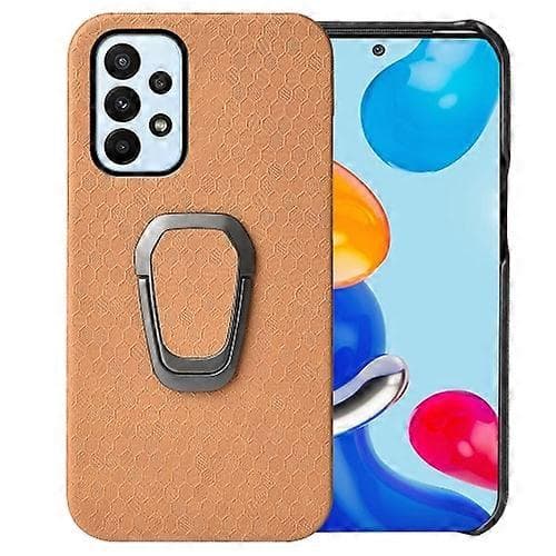 För Samsung Galaxy A23 4G Ringhållare Honeycomb PU Telefonfodral