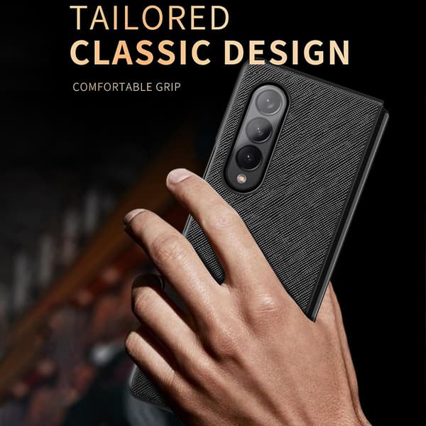 For Samsung Galaxy Z Fold4 5G Cross Phone Case Rubberized Coated PC Durable Phone Cover Shell