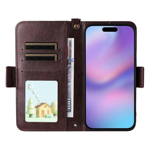 Lädertelefonfodral för iPhone 17