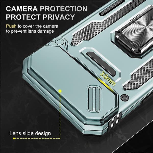 Kompatibel med iPhone 17 Air Case Kickstand Slide Lens Lock PC + TPU Drop