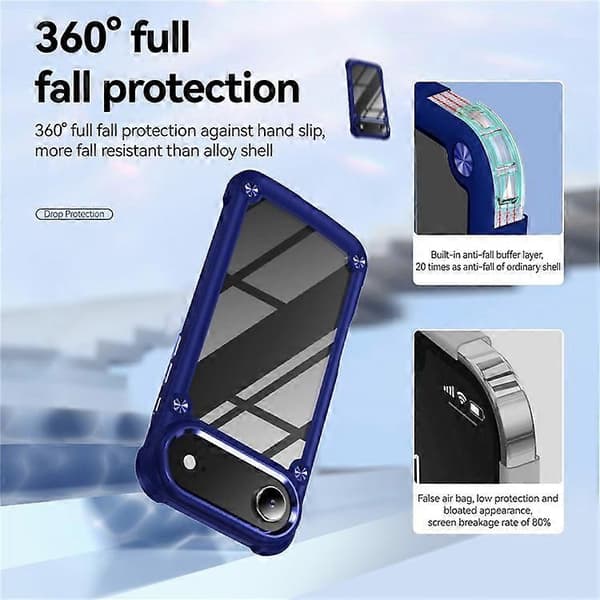 Kompatibel med iPhone 17 Air Case Anti-fall Legering Linseramme PC + TPU Telefondeksel