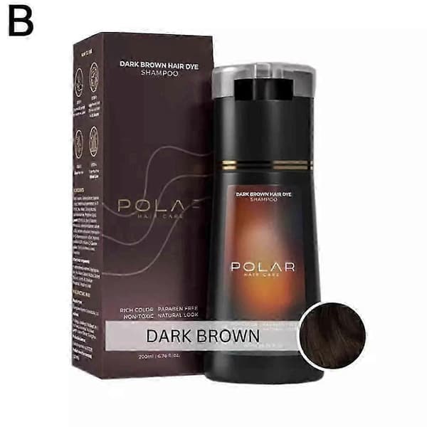 Polar Hårfarveshampoo, Polar Hårpleje, Hårplejeshampoo 200ml (Mørkebrun) Medium brown